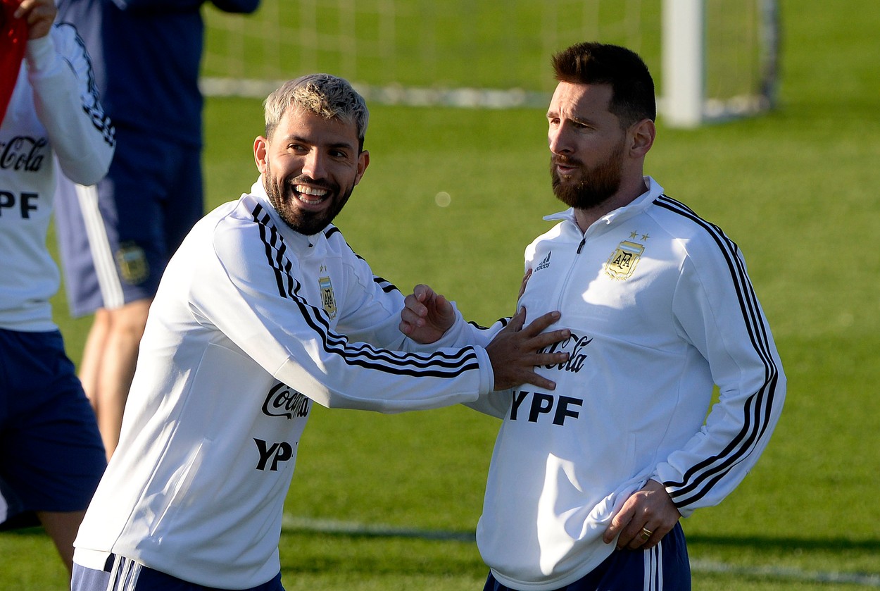 Sergio Aguero și Lionel Messi