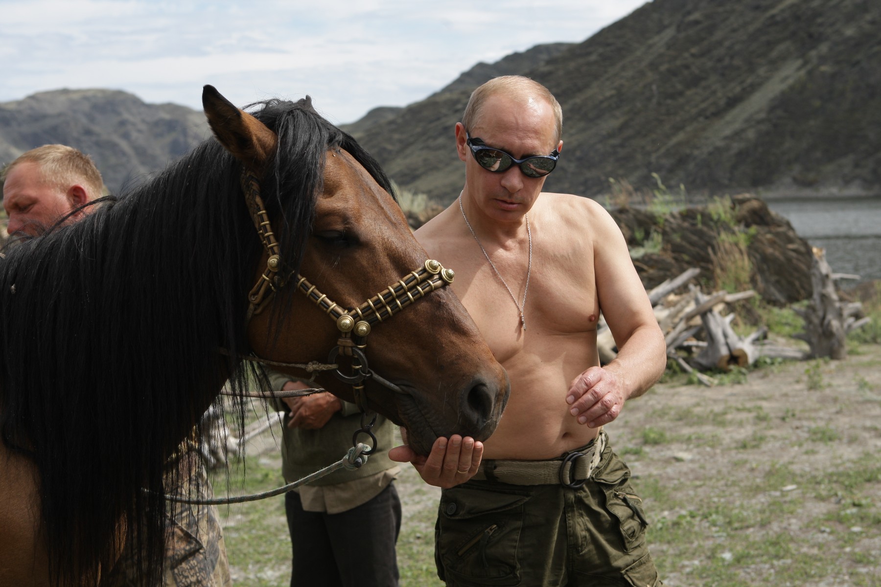 August 3, 2009. Russian Prime Minister Vladimir Putin on a vacation in the Republic of Tyva.,Image: 50298061, License: Rights-managed, Restrictions: , Model Release: no, Credit line: Profimedia