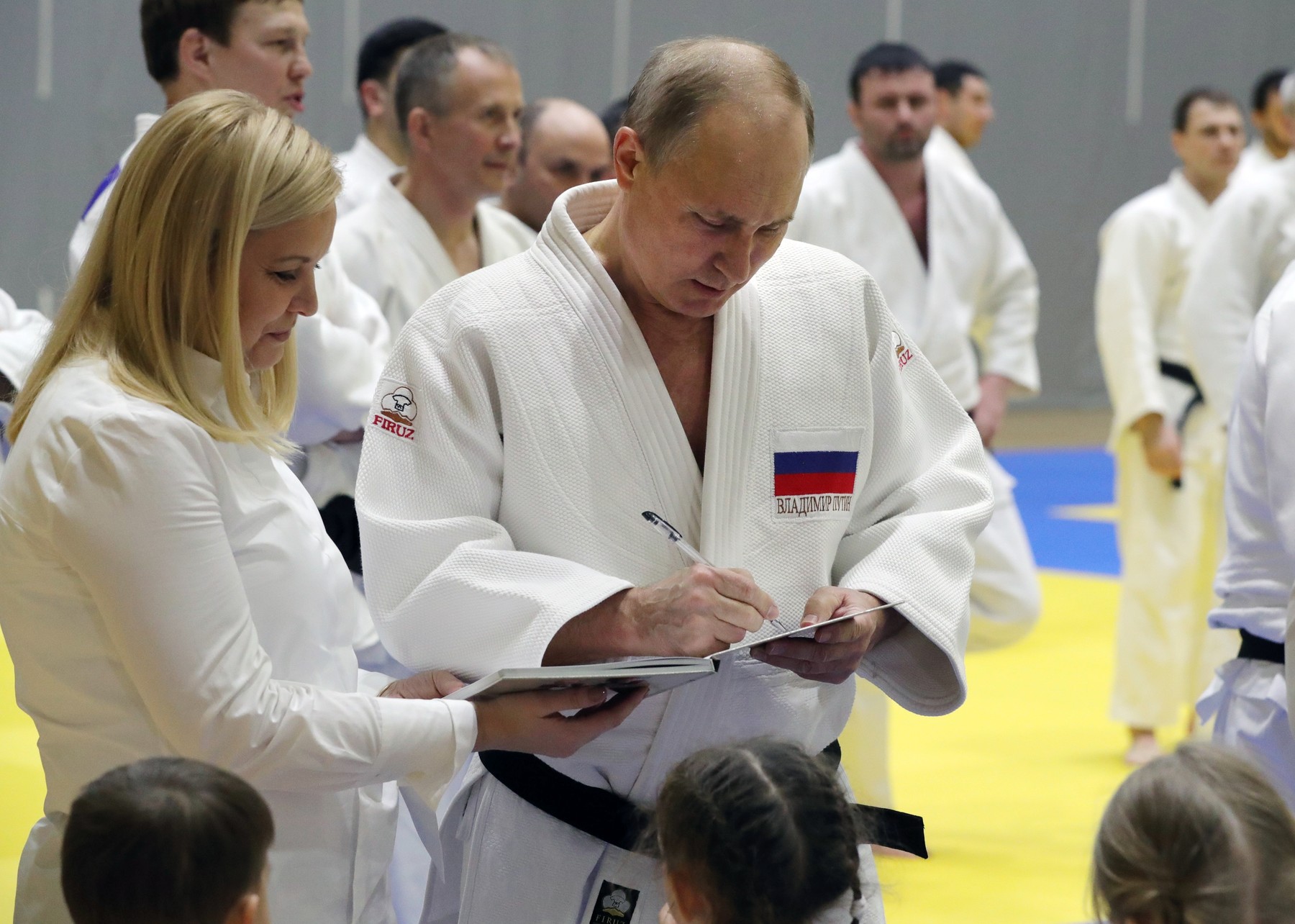 5782431 14.02.2019 February 14, 2019. President of Russia Vladimir Putin during a judo training session on tatami at the Yug-Sport sport and training complex.,Image: 413920233, License: Rights-managed, Restrictions: , Model Release: no, Credit line: Profimedia