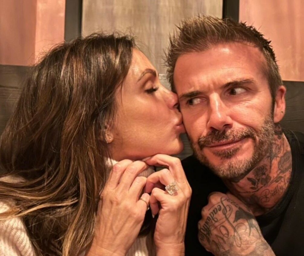 David Beckham, alături de soţia sa