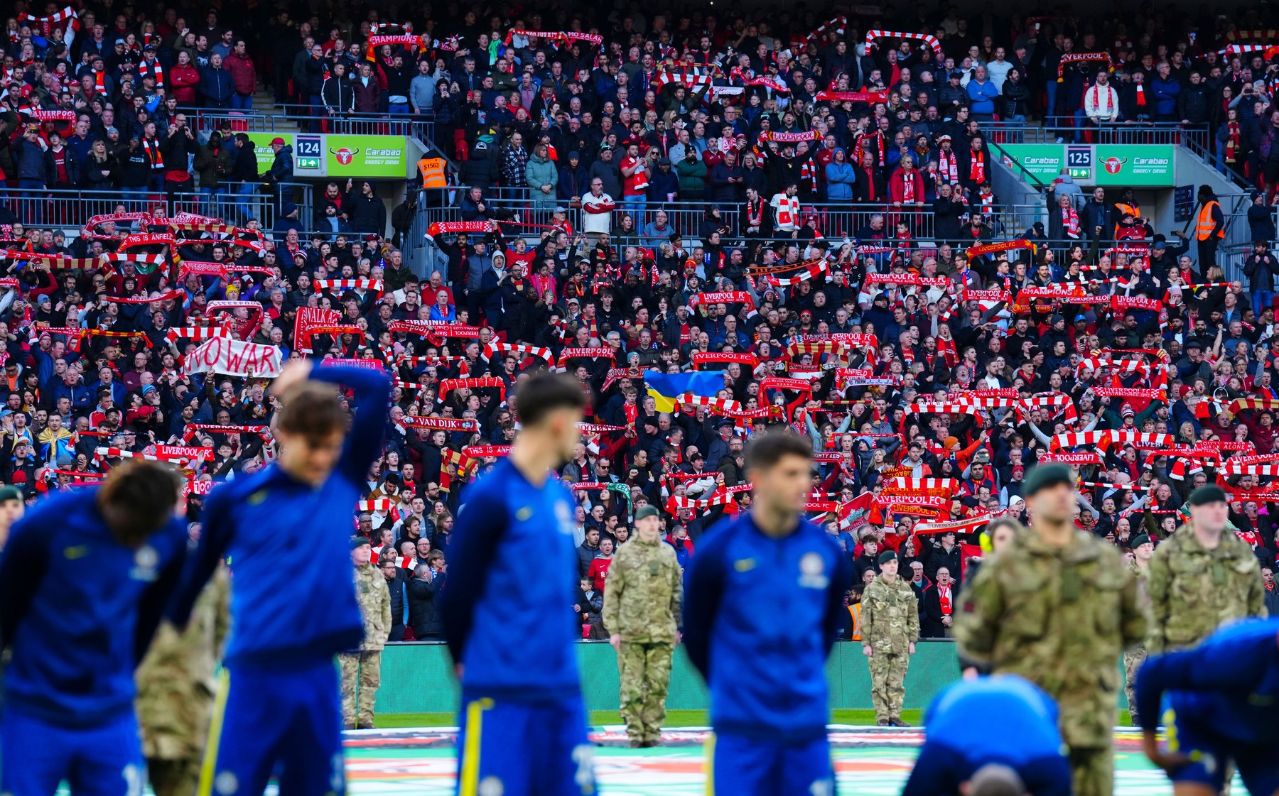 Liverpool fans
Chelsea v Liverpool, EFL Carabao Cup, Final, Football, Wembley Stadium, London, UK - 27 Feb 2022,Image: 665244340, License: Rights-managed, Restrictions: EDITORIAL USE ONLY No use with unauthorised audio, video, data, fixture lists, club/league logos or 