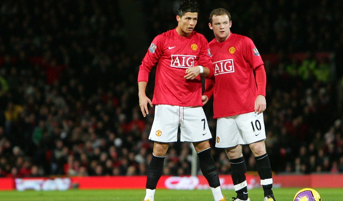 Cristiano Ronaldo, alături de Wayne Rooney la Manchester United