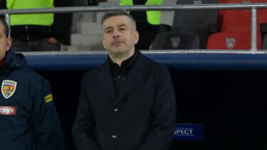 Edi Iordănescu, în timpul meciului amical România - Grecia