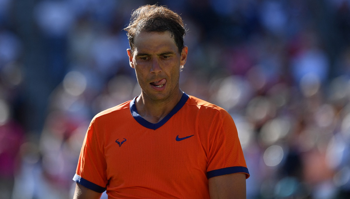 Rafael Nadal, în timpul finalei de la Indian Wells 2022 cu Taylor Fritz