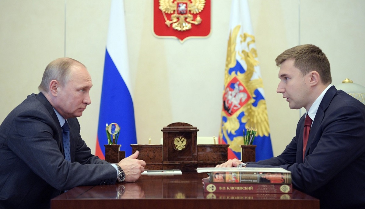 Sergey Karjakin, într-o întâlnire cu președintele rus Vladimir Putin