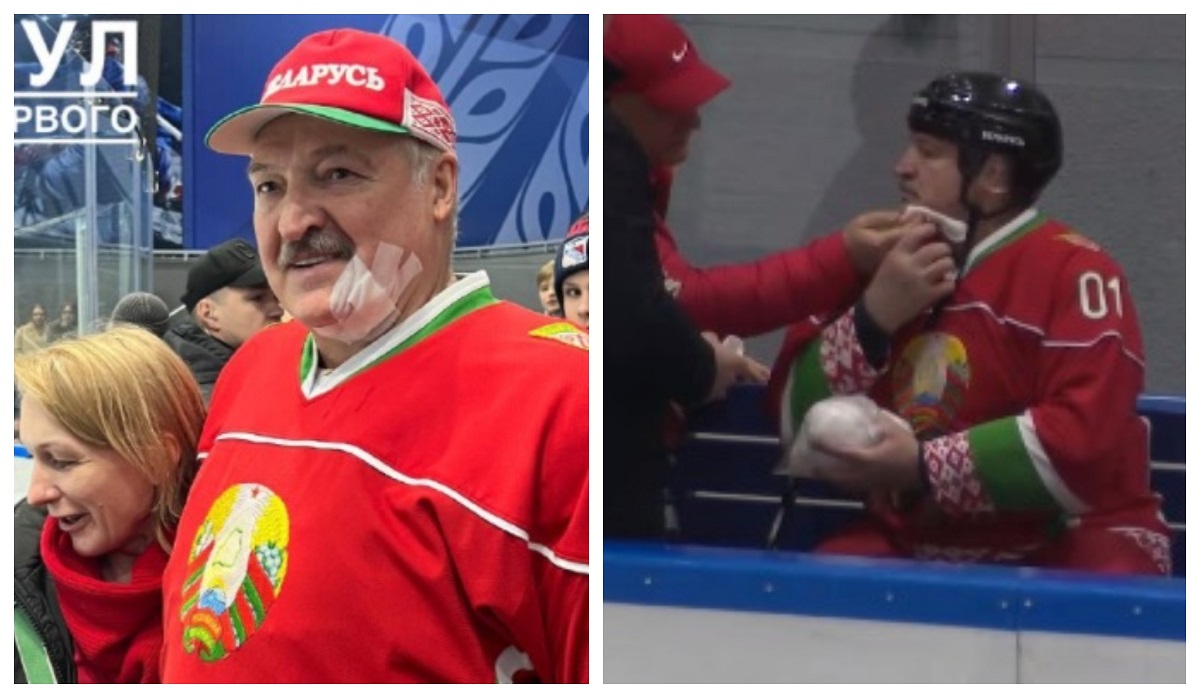 Aleksandr Lukașenko, lovit cu crosa în față! Președintele Belarusului a avut nevoie de intervenția medicilor la un meci de hochei