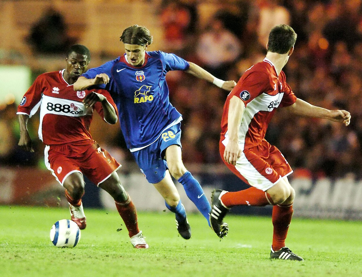 Florin Lovin, în timpul meciului Steaua - Middlesbrough