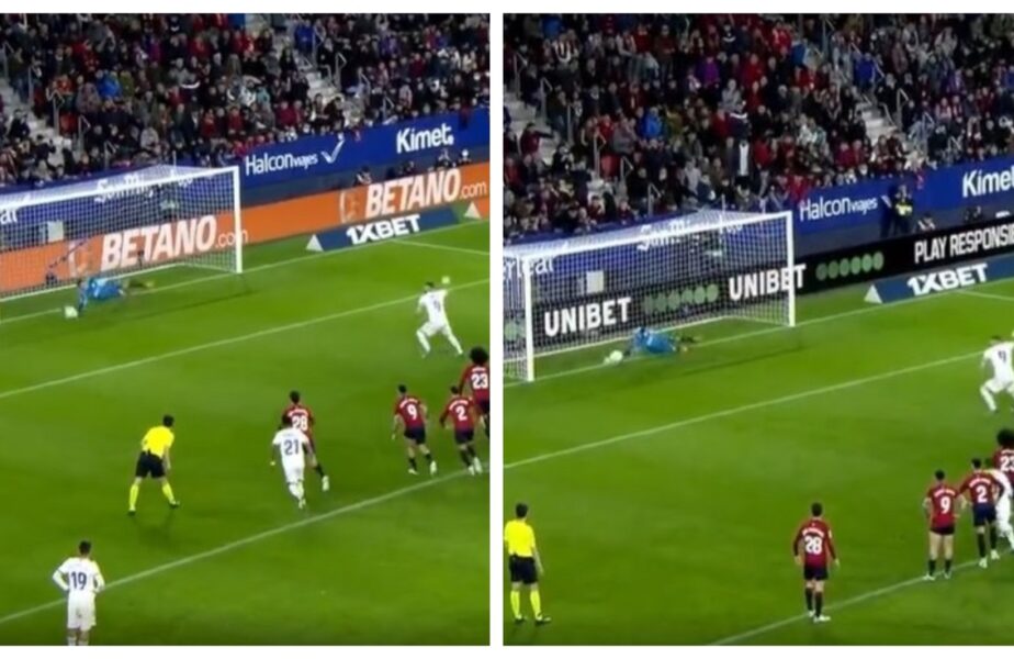 Karim Benzema a ratat două penalty-uri, în „oglindă”, în 7 minute. Şi-a găsit „naşul” în Osasuna – Real Madrid 1-3. Imagini de necrezut
