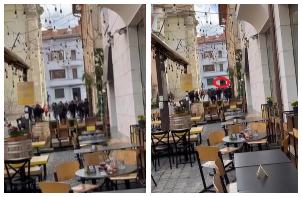 Scandal înainte de CFR Cluj – FCSB. Fanii s-au încăierat în centrul oraşului. Au „zburat scaune la terasele din Cluj-Napoca