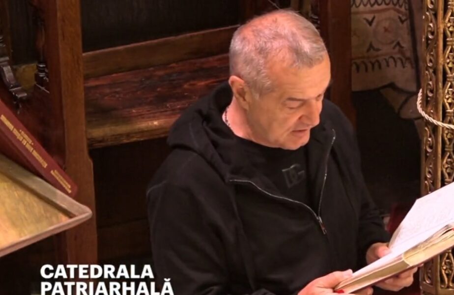 Gigi Becali a citit din Sfânta Liturghie la Catedrala Patriarhală, la câteva ore după ce îl numea ”trădător” pe finul Pandele