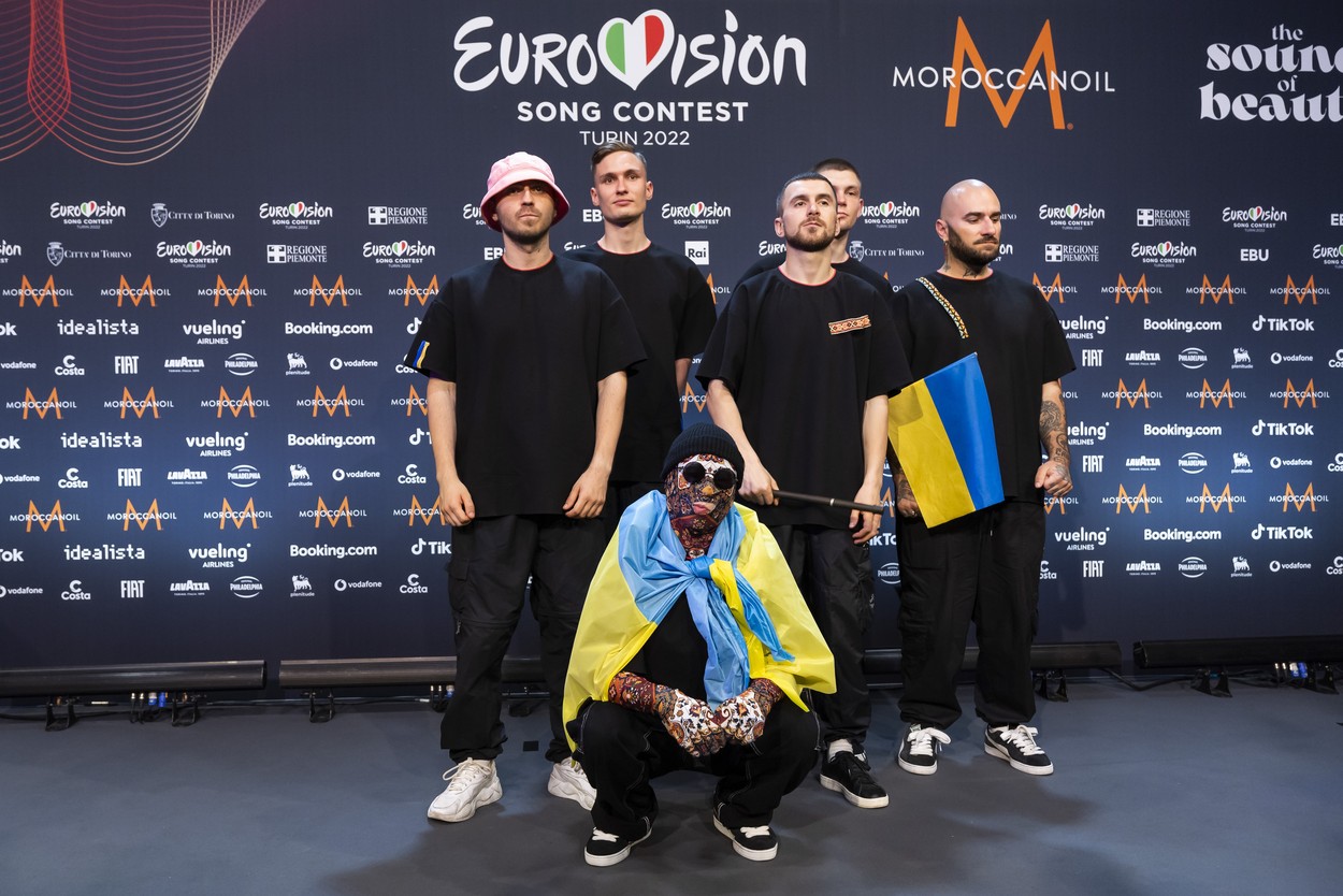 Kalush Orchestra of Ukraine, the winner of the Grand Final of the 66th Eurovision Song Contest in Turin, Italy on May 14, 2022 during the press conference
Eurovision 2022, Final, Turin, Italy - 14 May 2022,Image: 691404553, License: Rights-managed, Restrictions: , Model Release: no, Credit line: Profimedia