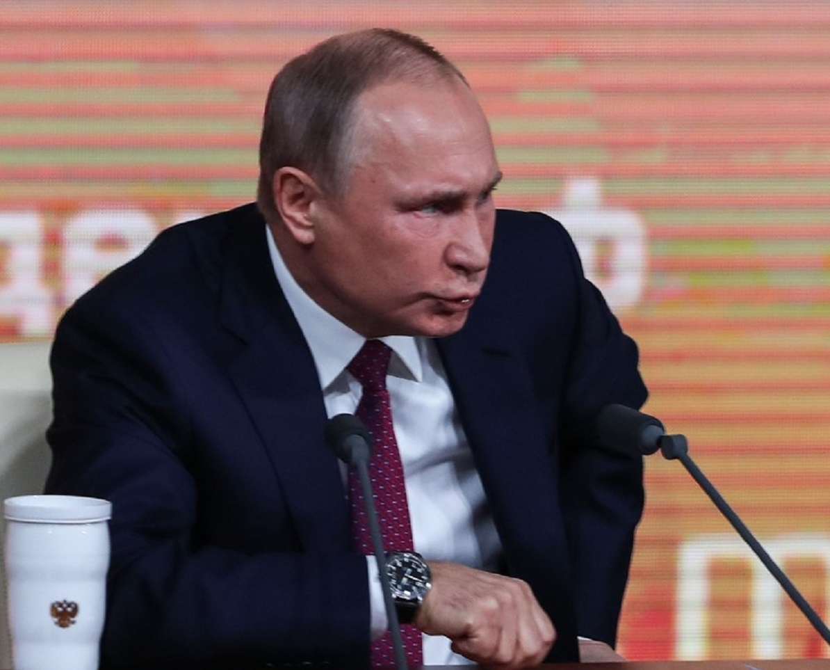 Vladimir Putin, în timpul unei conferinţe de presă