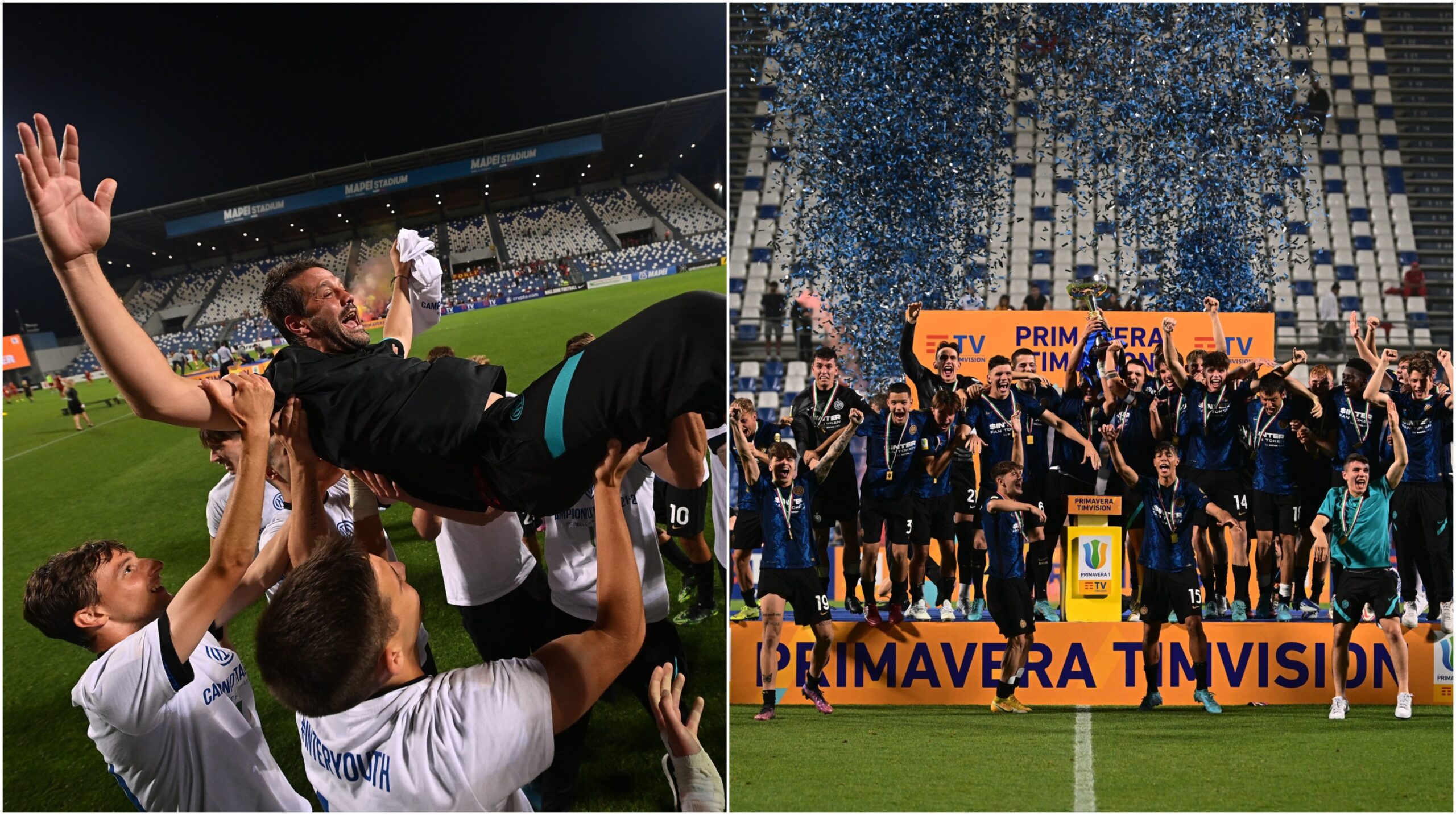 Cristi Chivu, campion al Italiei alături de Inter U19! Românul, luat pe sus de jucătorii săi după victoria istorică. Reacția oficială a clubului din Serie A