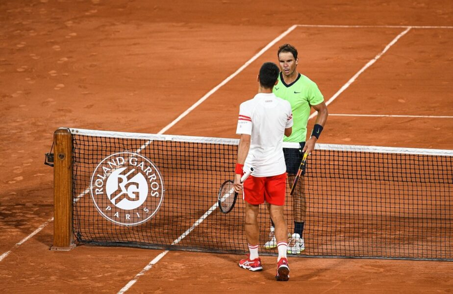 Rafael Nadal şi Novak Djokovic, la finalul unei partide