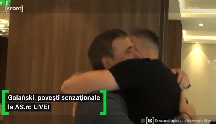 EXCLUSIV | Gică Hagi și Pawel Golanski, moment emoționant. Polonezul a întrerupt interviul când l-a văzut pe ”Rege”. ”M-am emoționat, uită-te la fața mea”