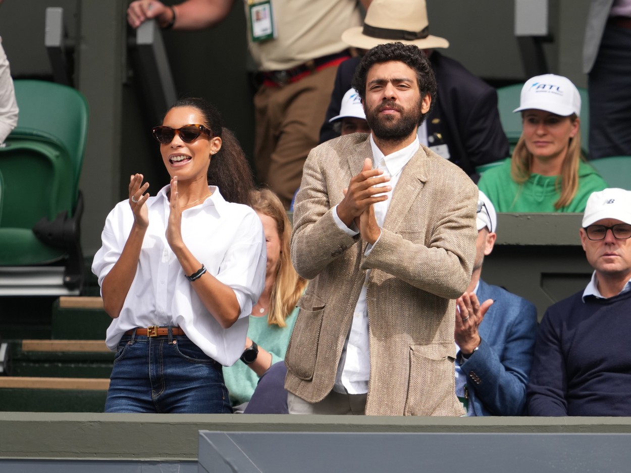 Lilian de Carvalho Monteiro and Noah Gabriel Becker attend day 3 of the Wimbledon Tennis Championships at All England Lawn Tennis and Croquet Club on June 29, 2022 in London, England.,Image: 704028416, License: Rights-managed, Restrictions: , Model Release: no, Credit line: Profimedia