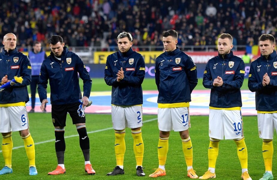 Jucătorii României, în timpul unui meci