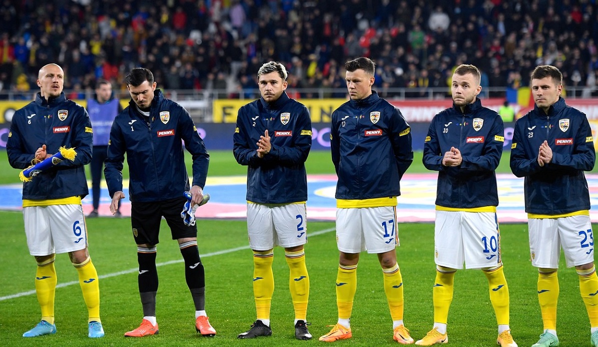 Jucătorii României, în timpul unui meci