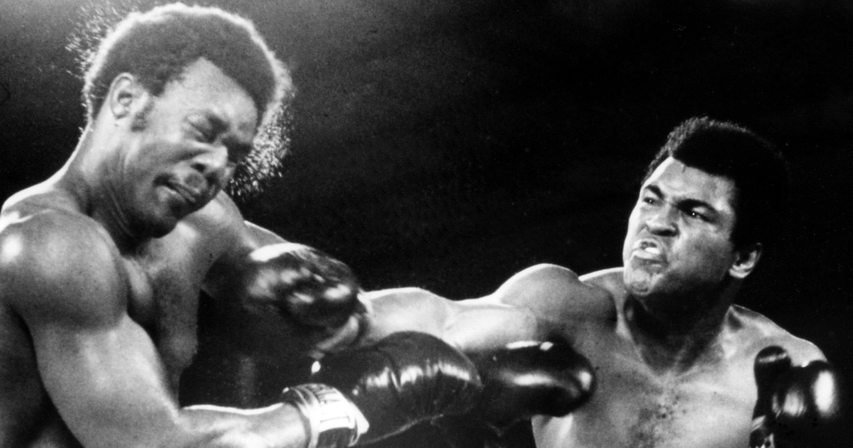 Imagine din lupta Muhammad Ali - George Foreman, din 1974