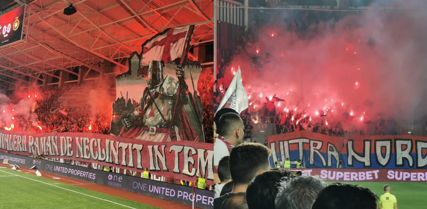 Atmosferă de vis la începutul derby-ului Rapid – FCSB! Fanii celor două rivale „au dat foc stadionului