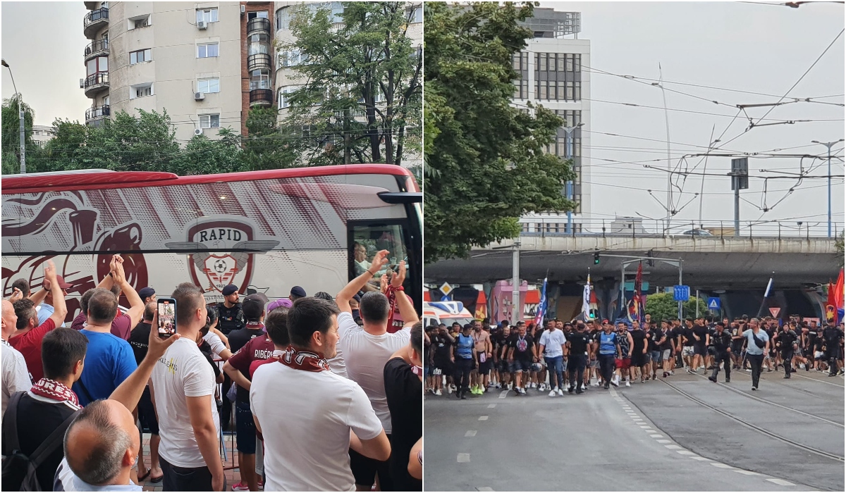 Atmosferă de senzaţie înainte de Rapid – FCSB! Suporterii au făcut spectacol ca-n vremurile bune