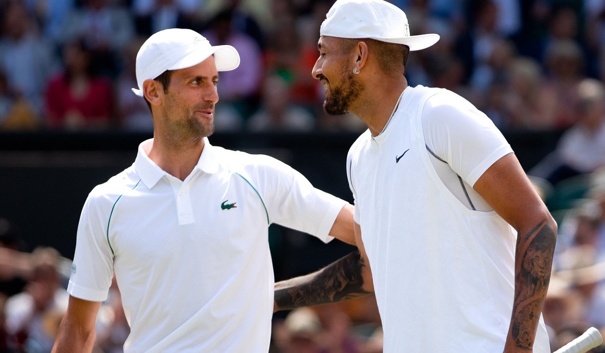 Novak Djokovic și Nick Kyrgios, la finala Wimbledon 2022