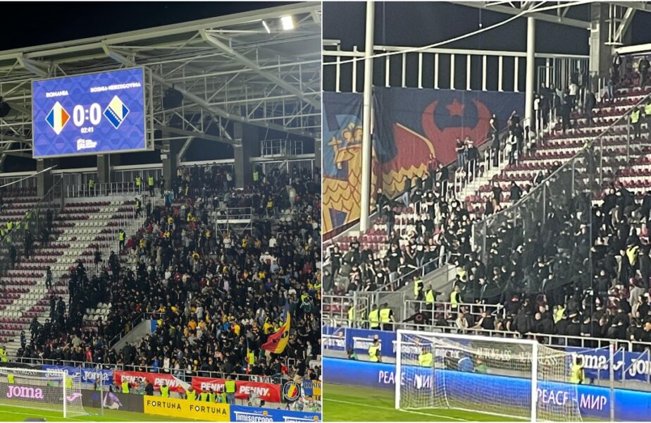 Bătaie între fani şi jandarmi la România – Bosnia! Ultraşii protestează împotriva FRF! Meciul a fost oprit în primul minut + Comunicatul emis de Jandarmerie