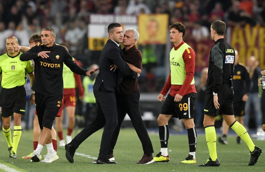 Jose Mourinho a sărit să-l bată pe arbitru în Roma – Atalanta! Portughezul s-a dezlănțuit și a intrat în teren. Scene halucinante