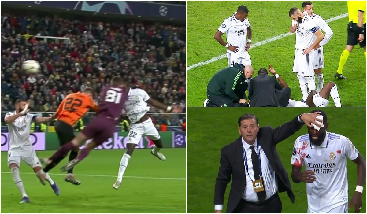 Antonio Rudiger, accidentare horror în Şahtior – Real Madrid 1-1! A marcat în minutul 90+5 şi a fost umplut de sânge. Imagini teribile