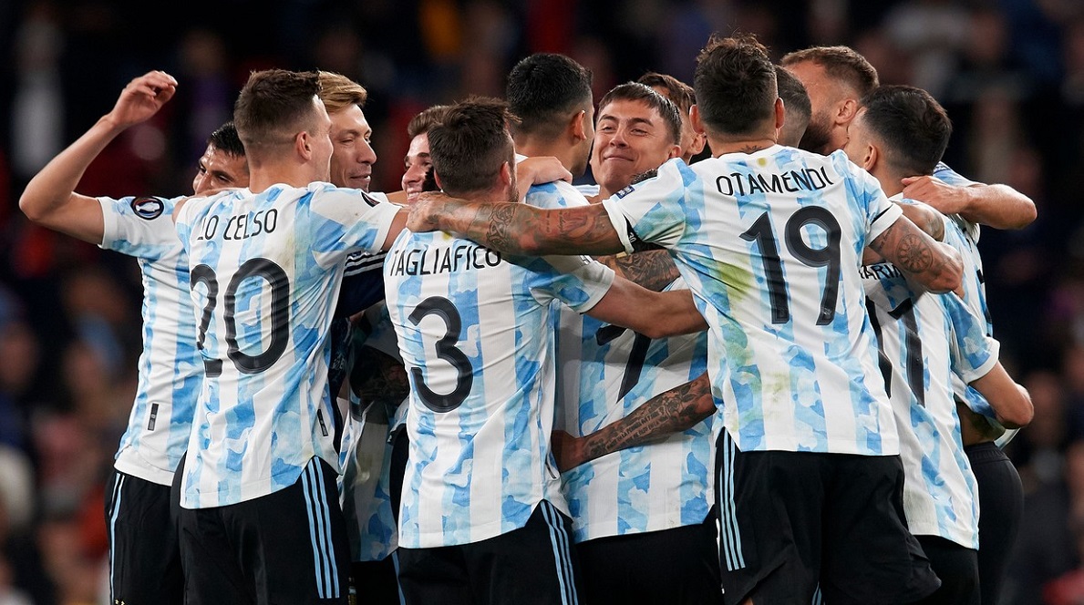 Jucătorii Argentinei, în timpul unui meci