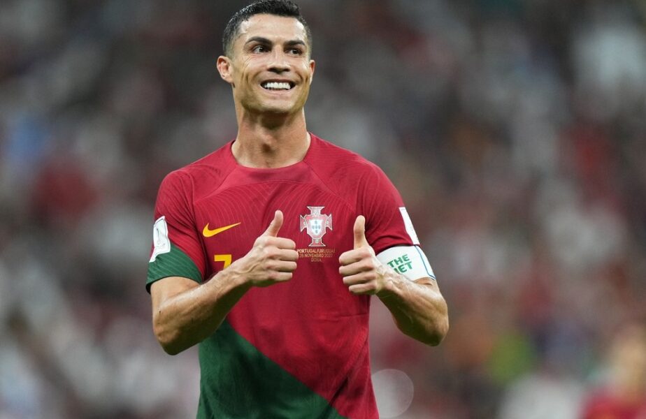 Cristiano Ronaldo, în timpul meciului Portugalia - Uruguay 2-0, de la Campionatul Mondial din Qatar 2022