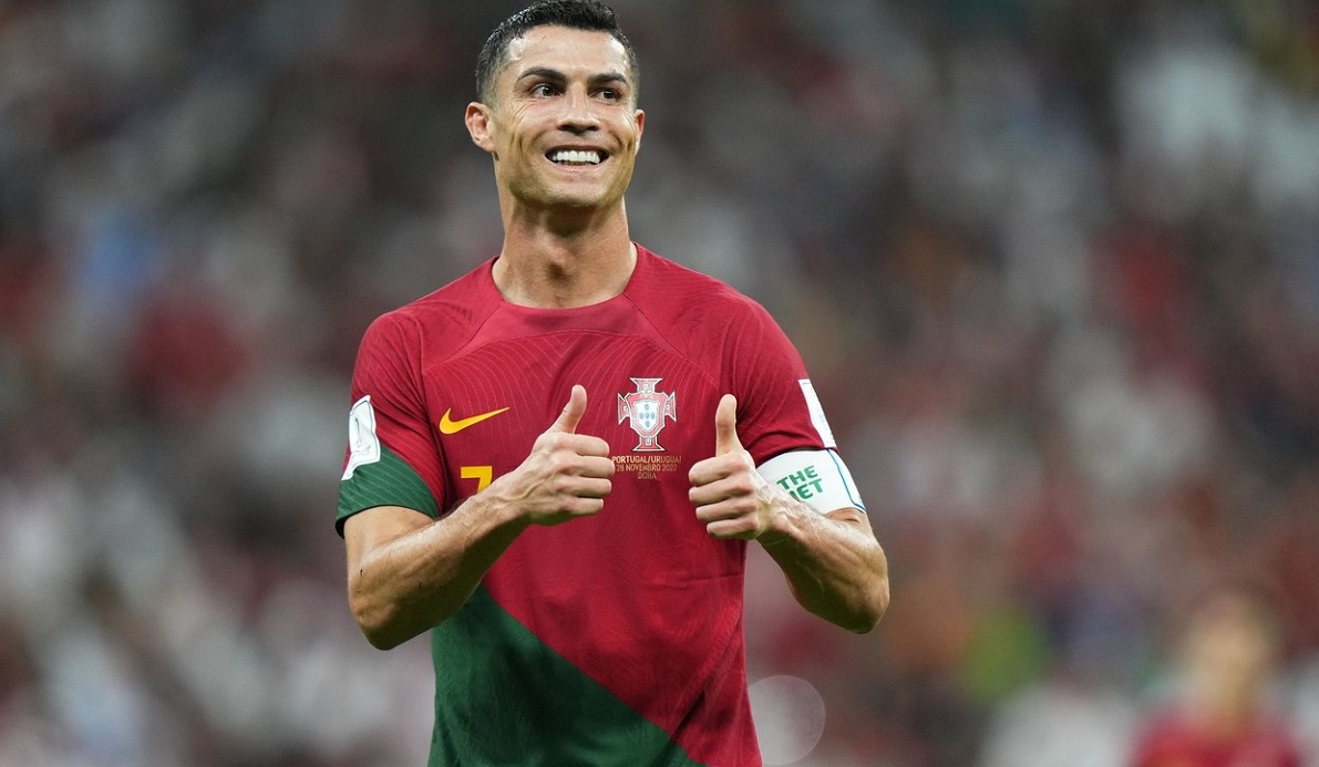 Cristiano Ronaldo, în timpul meciului Portugalia - Uruguay 2-0, de la Campionatul Mondial din Qatar 2022