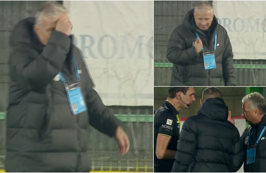 Dan Petrescu, criză de nervi în timpul meciului CS Mioveni – CFR Cluj 0-1. Şi-a făcut cruce şi s-a certat cu Horia Mladinovic: „Două penalty-uri am avut, două!”