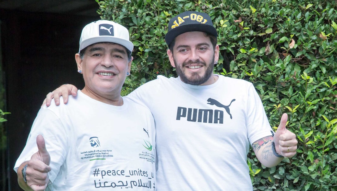 Diego Maradona Jr, alături de tatăl său