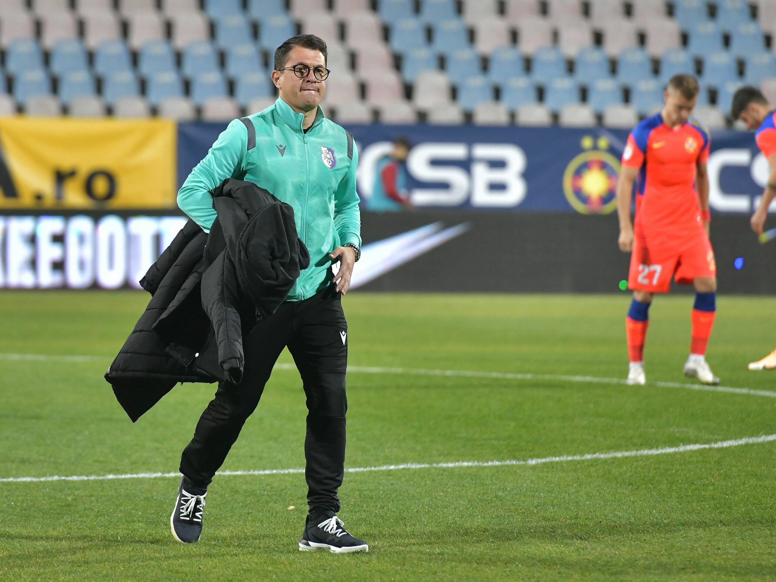 Andrei Prepeliță, în timpul unui meci disputat de fosta sa echipă, FC Argeș