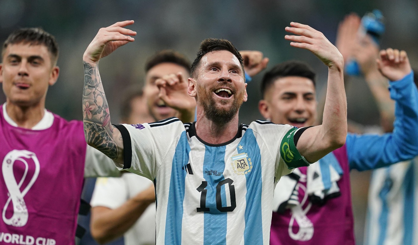 Lionel Messi, la finalul meciului Argentina - Mexic 2-0