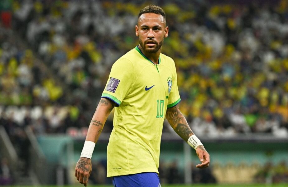 Neymar, în timpul partidei dintre Brazilia și Serbia