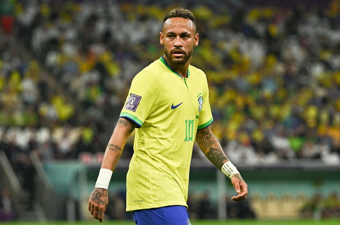 Neymar, în timpul partidei dintre Brazilia și Serbia