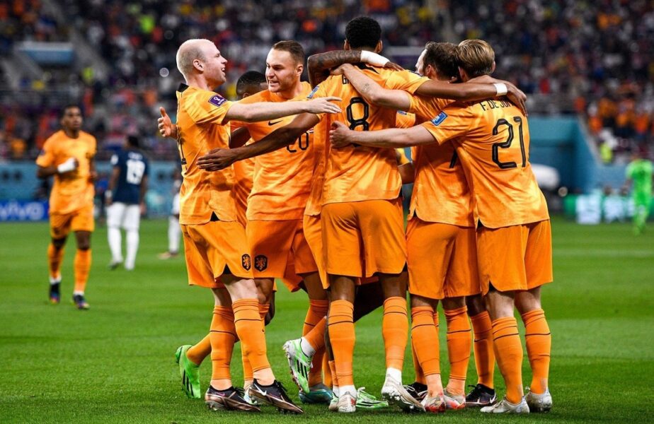 Jucătorii Olandei, în timpul unui meci de la Campionatul Mondial