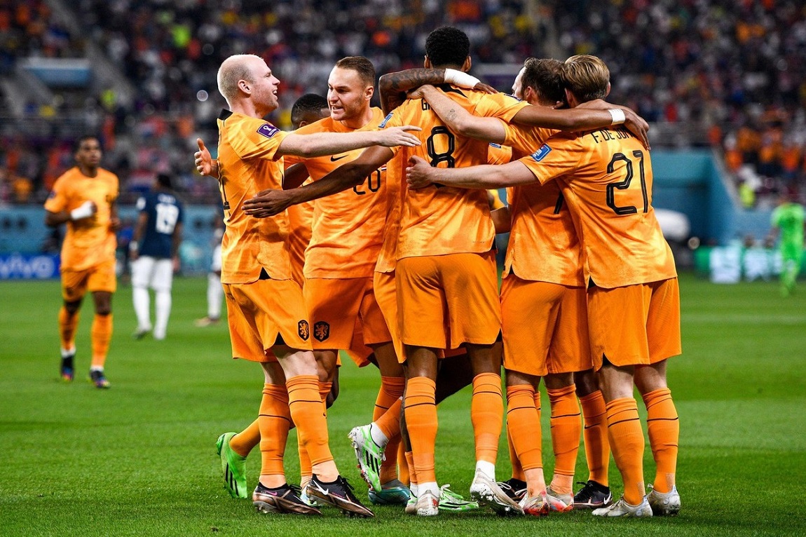 Jucătorii Olandei, în timpul unui meci de la Campionatul Mondial