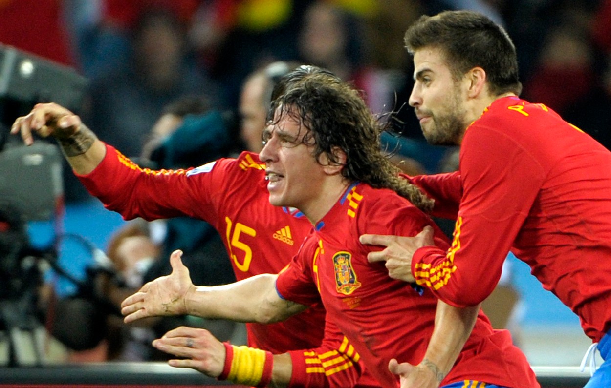 Gerard Pique și Carles Puyol, la naționala Spaniei