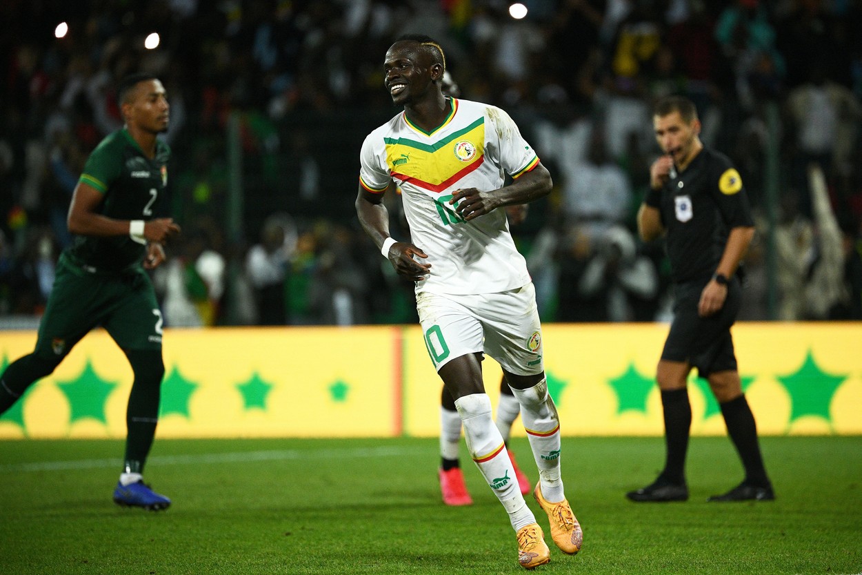 Sadio Mane, bucuros după un gol marcat pentru naționala Senegalului