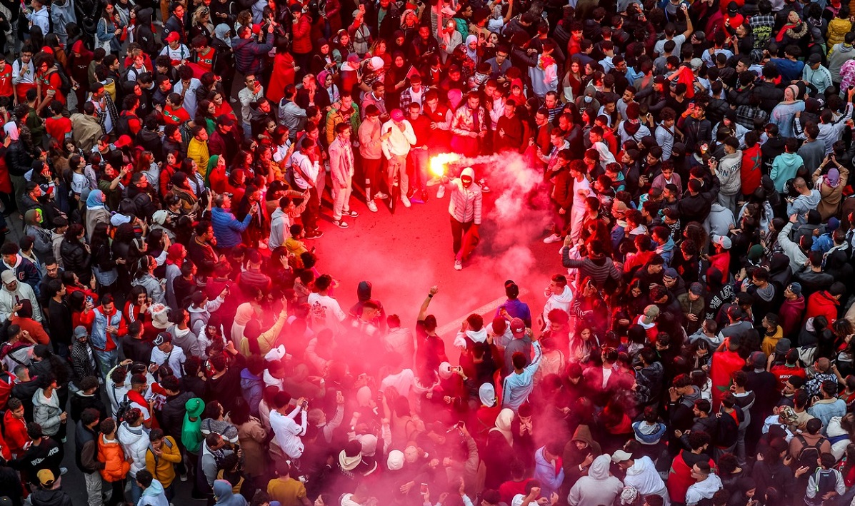 Fanii Marocului celebrează victoria cu Portugalia