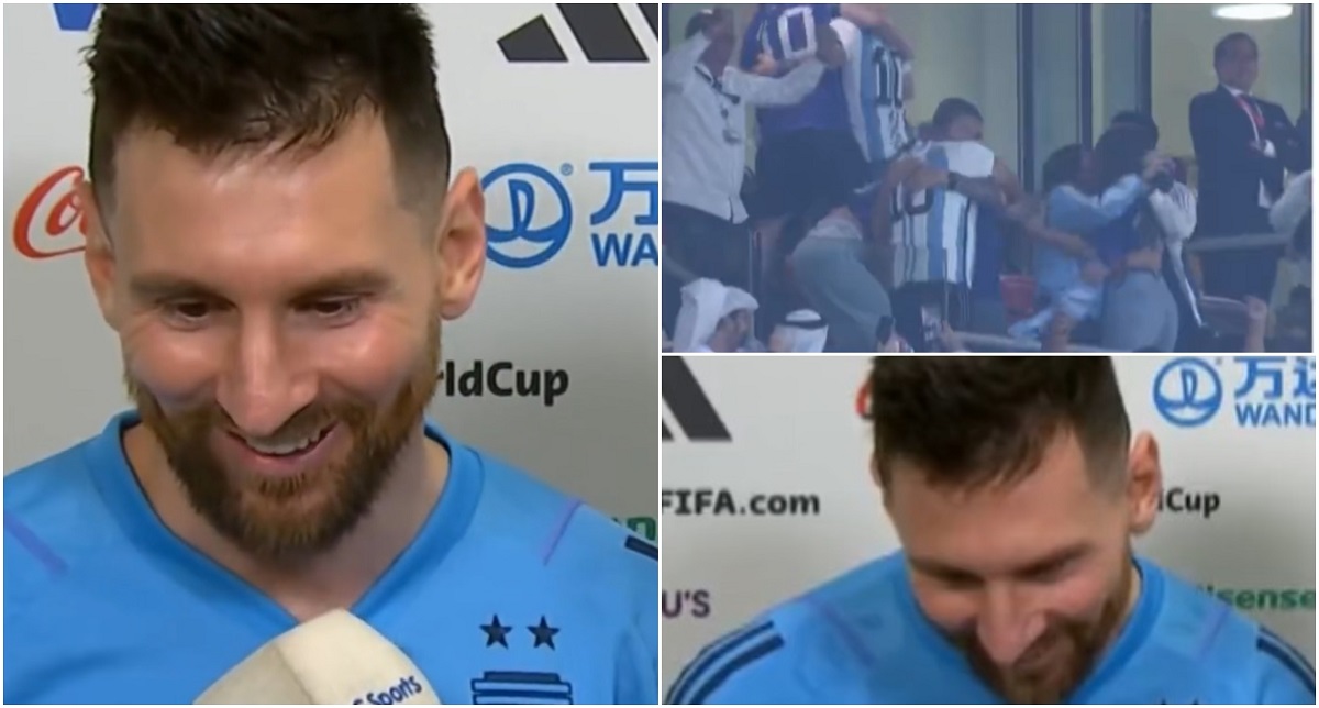 Lionel Messi privește un videoclip cu soția și copiii săi celebrând golul înscris în meciul cu Australia