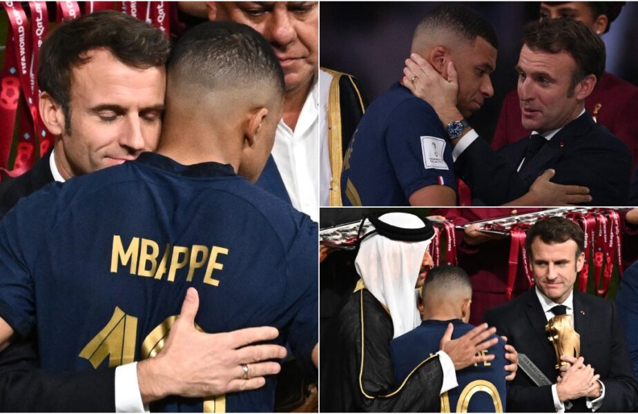 Prima reacţie a lui Emmanuel Macron, după ce Franţa a pierdut finala Campionatului Mondial. Cum l-a consolat preşedintele Franţei pe Kylian Mbappe