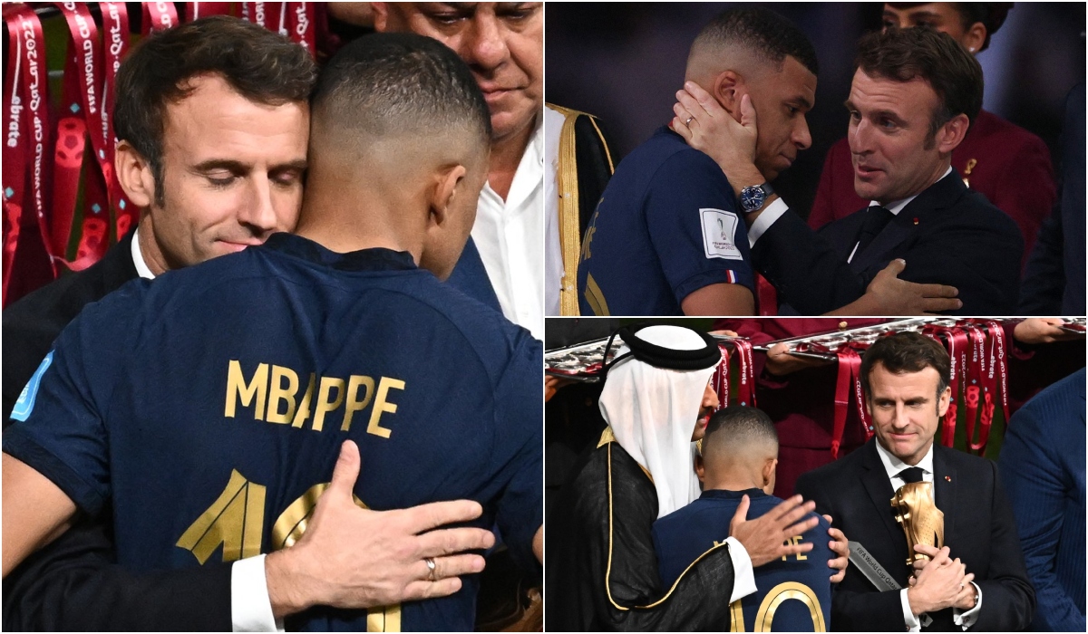 Prima reacţie a lui Emmanuel Macron, după ce Franţa a pierdut finala Campionatului Mondial. Cum l-a consolat preşedintele Franţei pe Kylian Mbappe