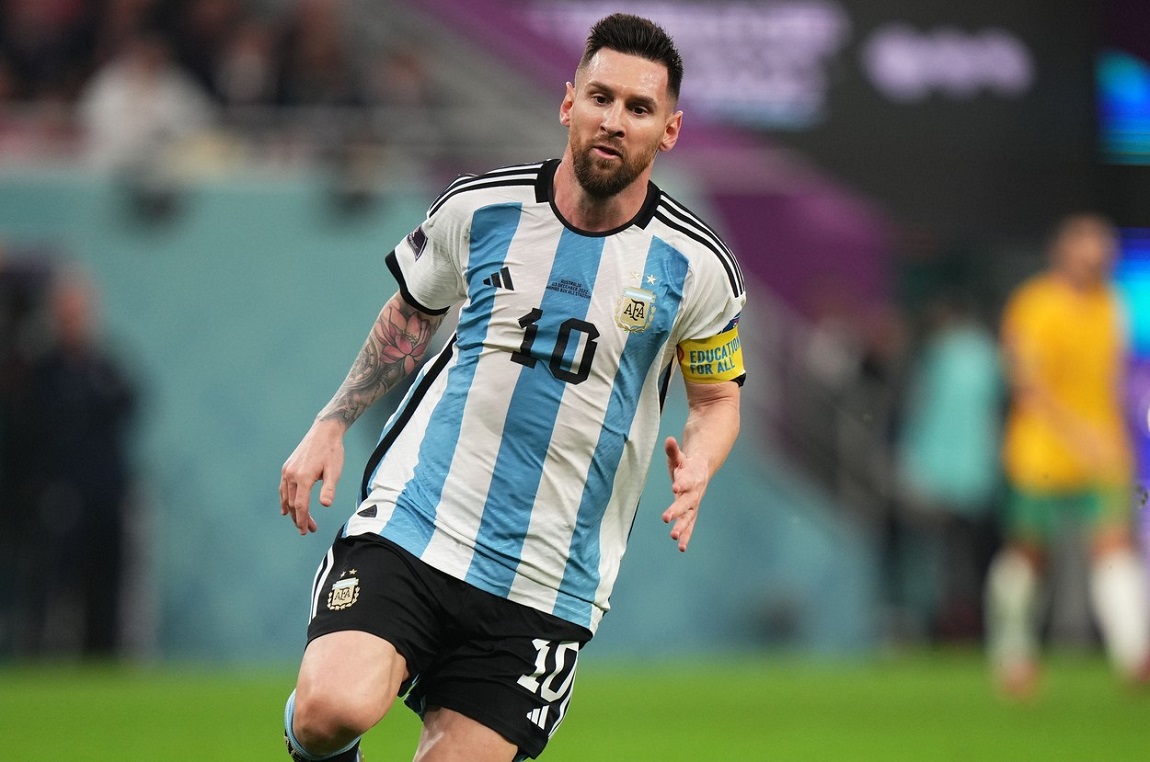 Lionel Messi, în timpul partidei dintre Australia şi Argentina