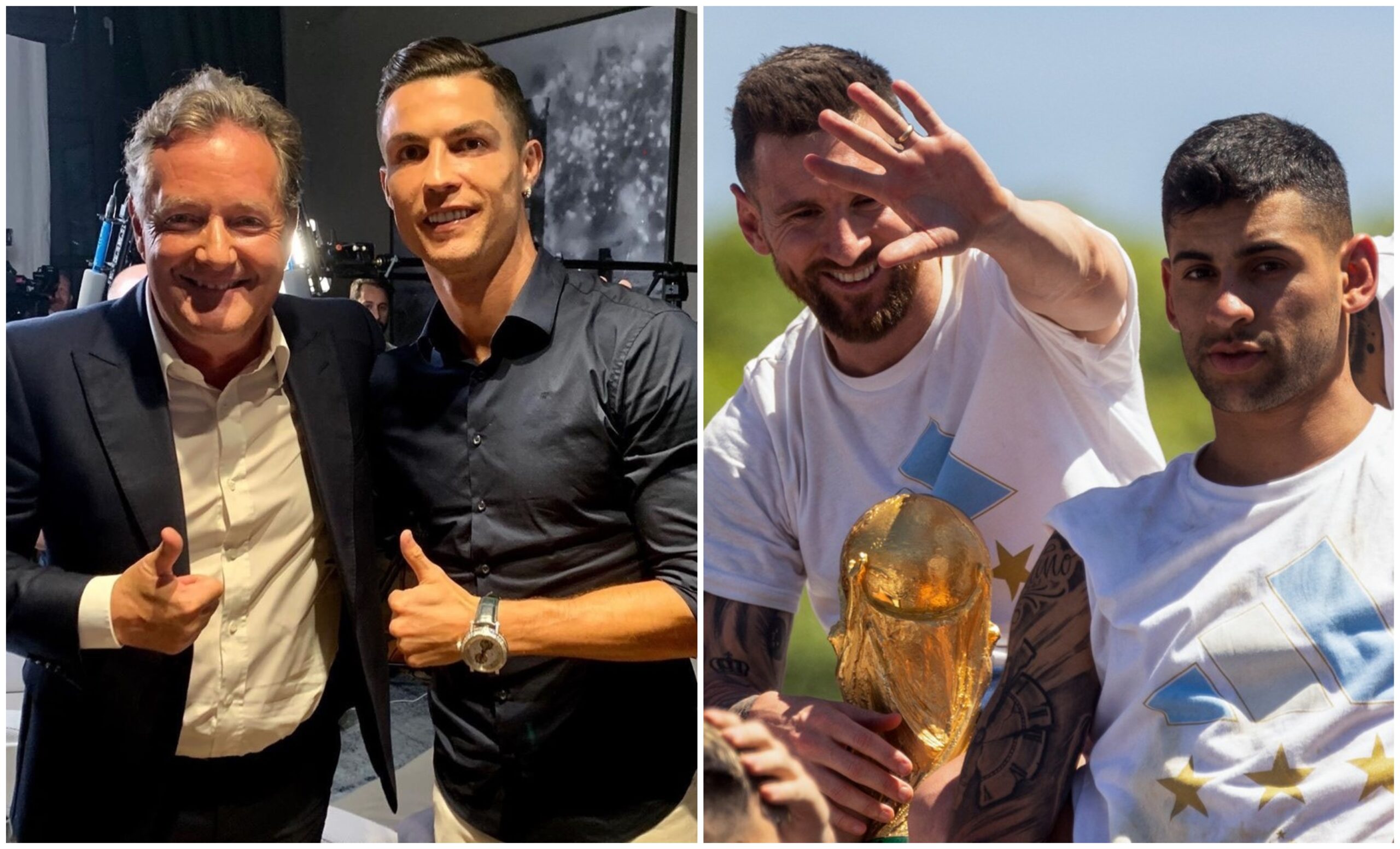 Colaj cu Lionel Messi, Cristiano Ronaldo și Piers Morgan