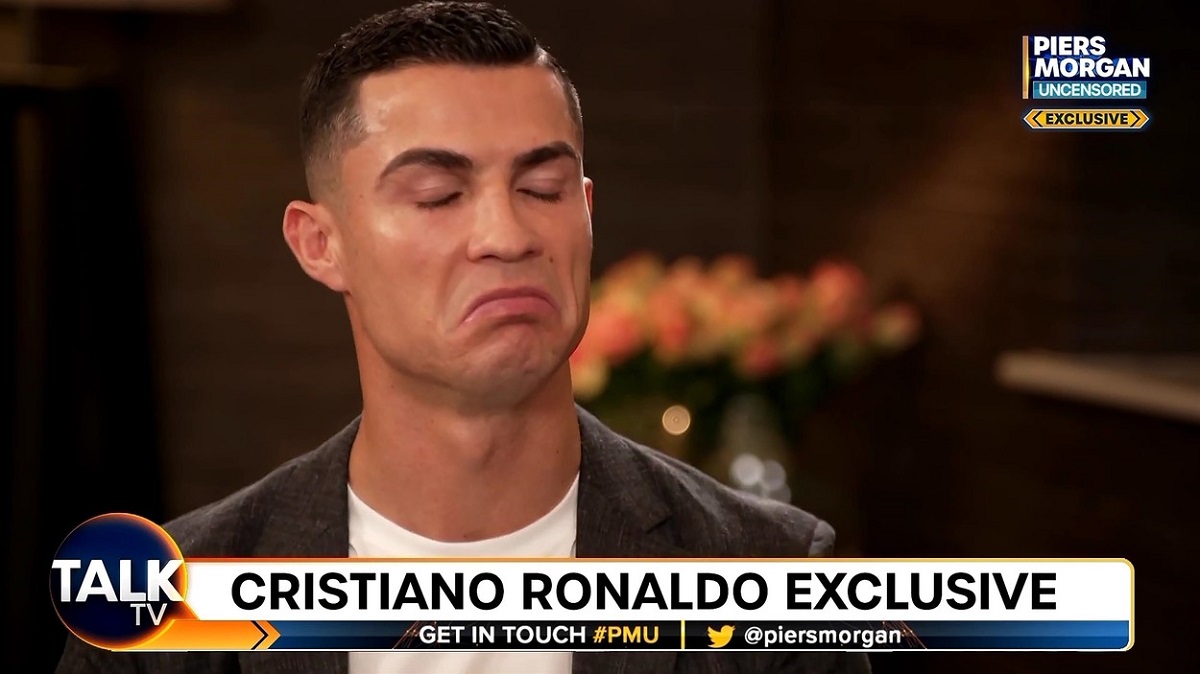 Cristiano Ronaldo, în timpul interviului cu Piers Morgan