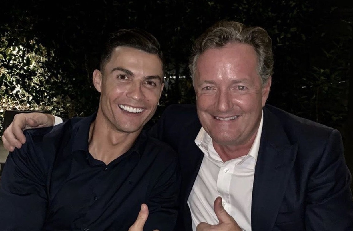 Cristiano Ronaldo și Piers Morgan, la masă